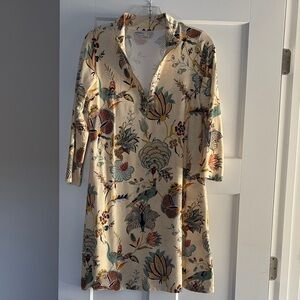Spartina 449 Cream Floral Long Sleeve Dress